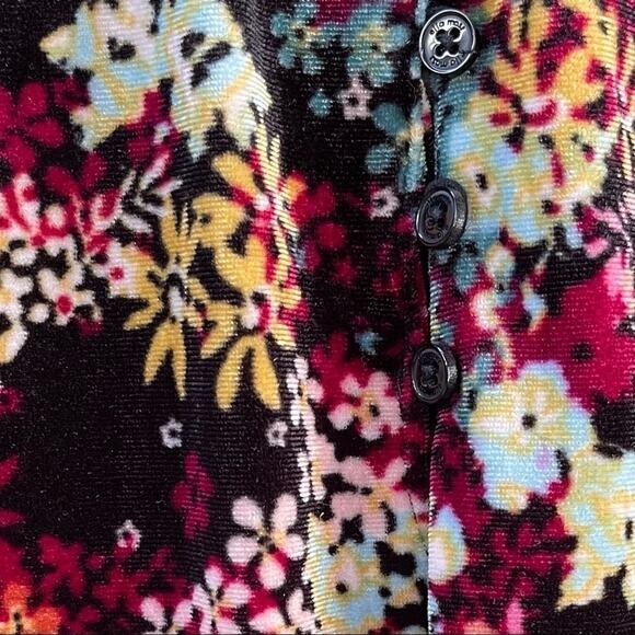 Ella Moss Girls Velvet Smocked Floral Dress Richly Color Size12 - Picture 5 of 7